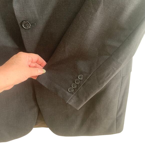 Jos A Bank Sz 44L/36R Men's 2-Piece Suit w/ Sport Coat Blazer Jacket Gray Black - Picture 5 of 15